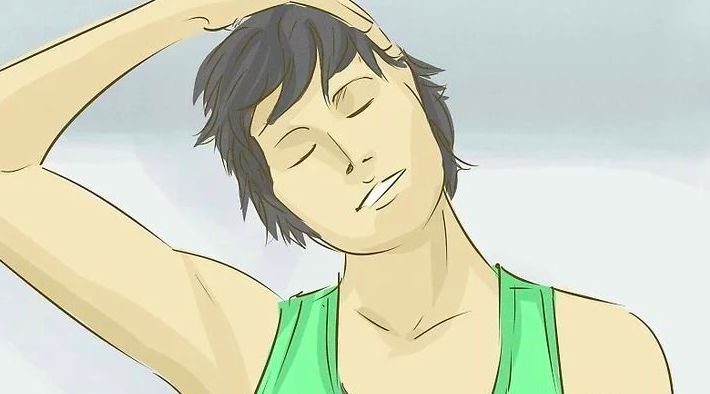 肩颈酸痛怎么躺着缓解拉伸,久坐肩颈拉伸动作图解