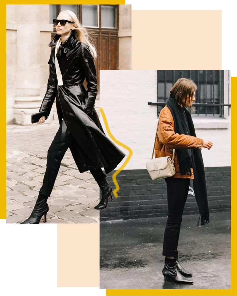 马丁靴+小黑裤，冬日保暖显高CP