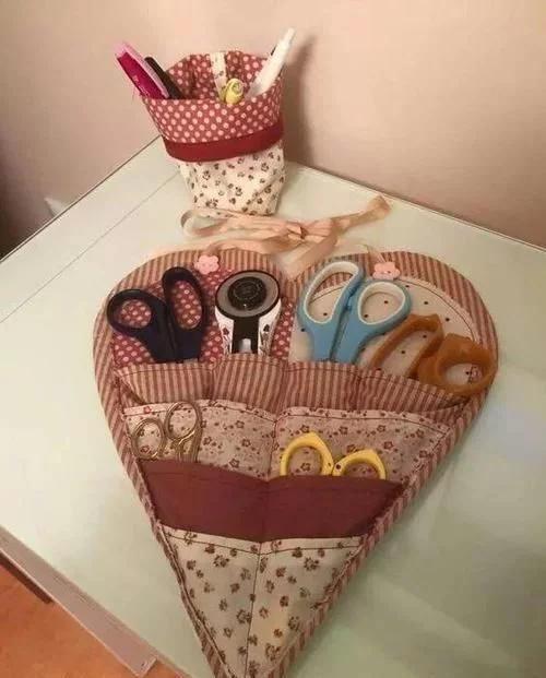 自制收纳小布筐超好看,碎布做有盖子的收纳筐