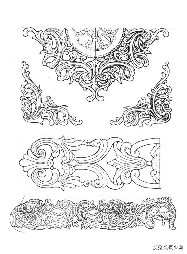 古代家具手绘线稿图片,手工木雕房子图片大全