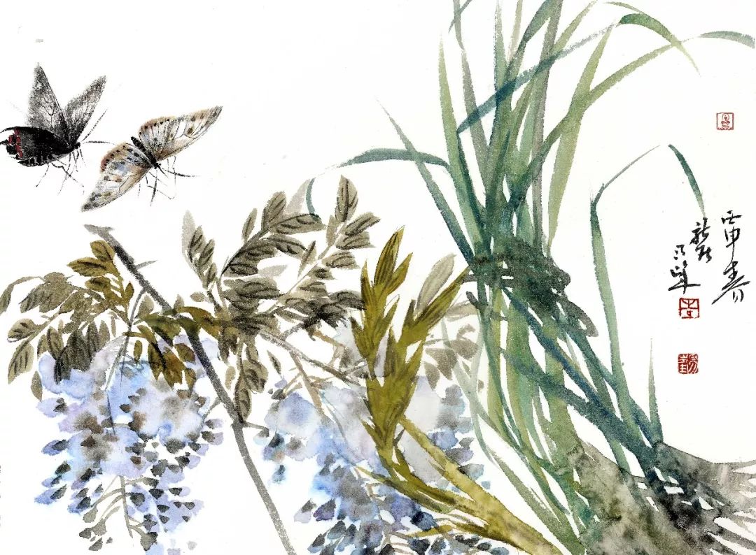 花卉好看的中国画,白描花卉临摹图片简单中国画