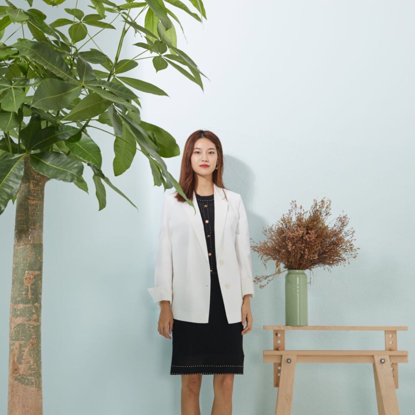 伊芙丽薄款天丝西装外套,伊芙丽春秋格纹西装外套