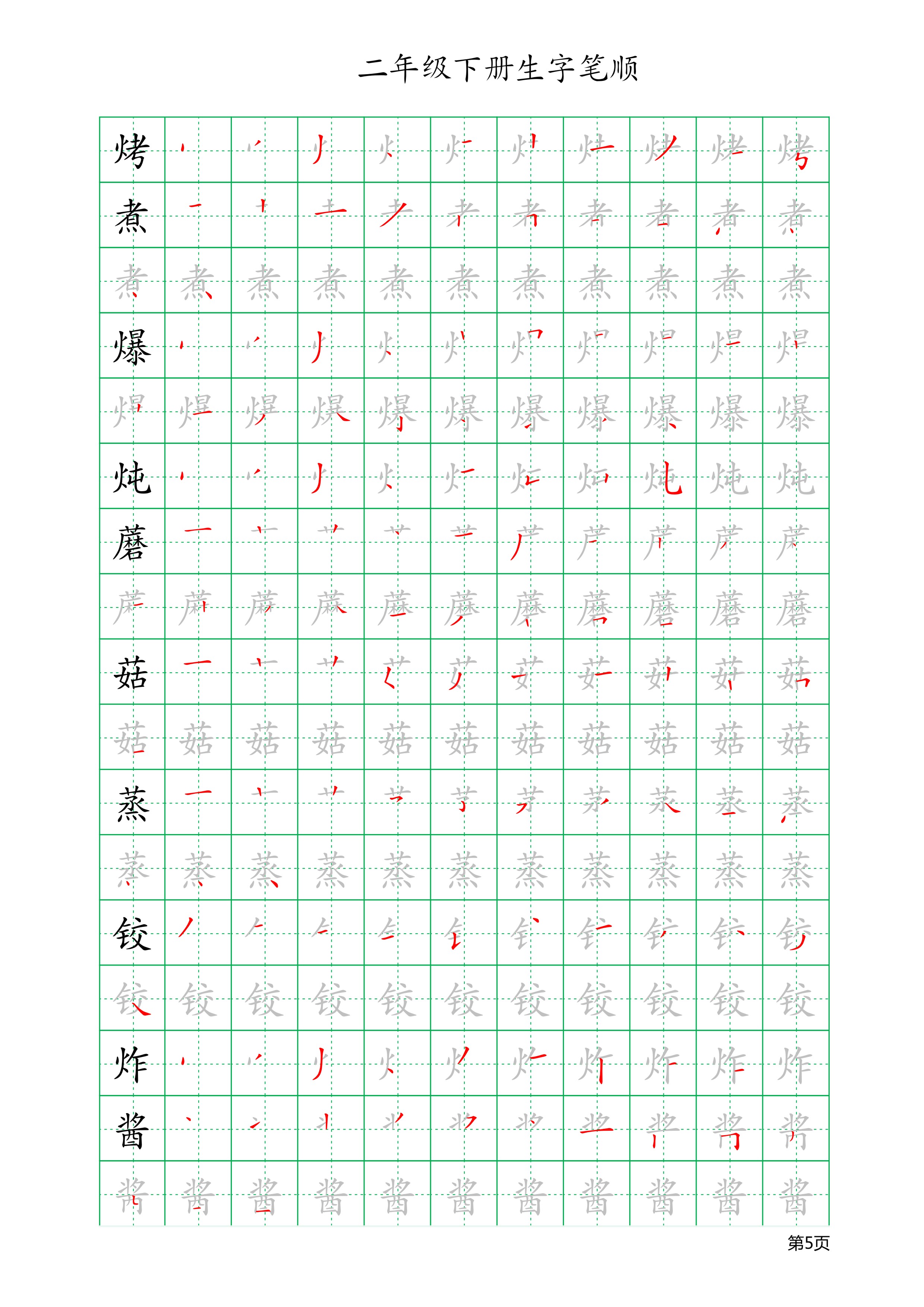 人教版二年级上册生字笔顺与组词,二年级语文上册全部生字组词笔顺