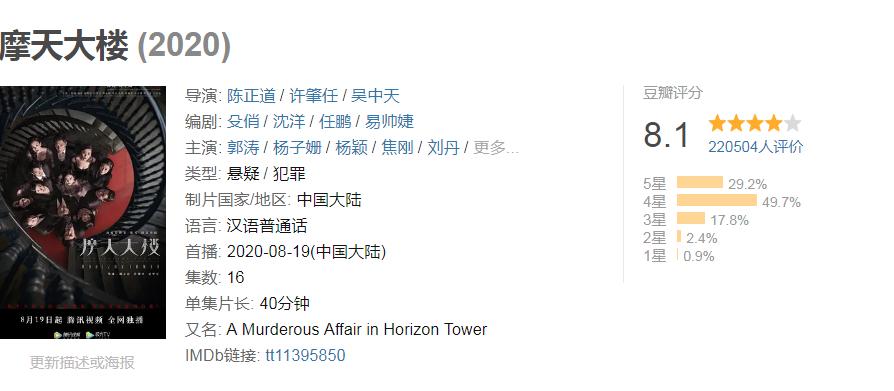 2020十大国产剧高分,近几年值得追的高分电视剧