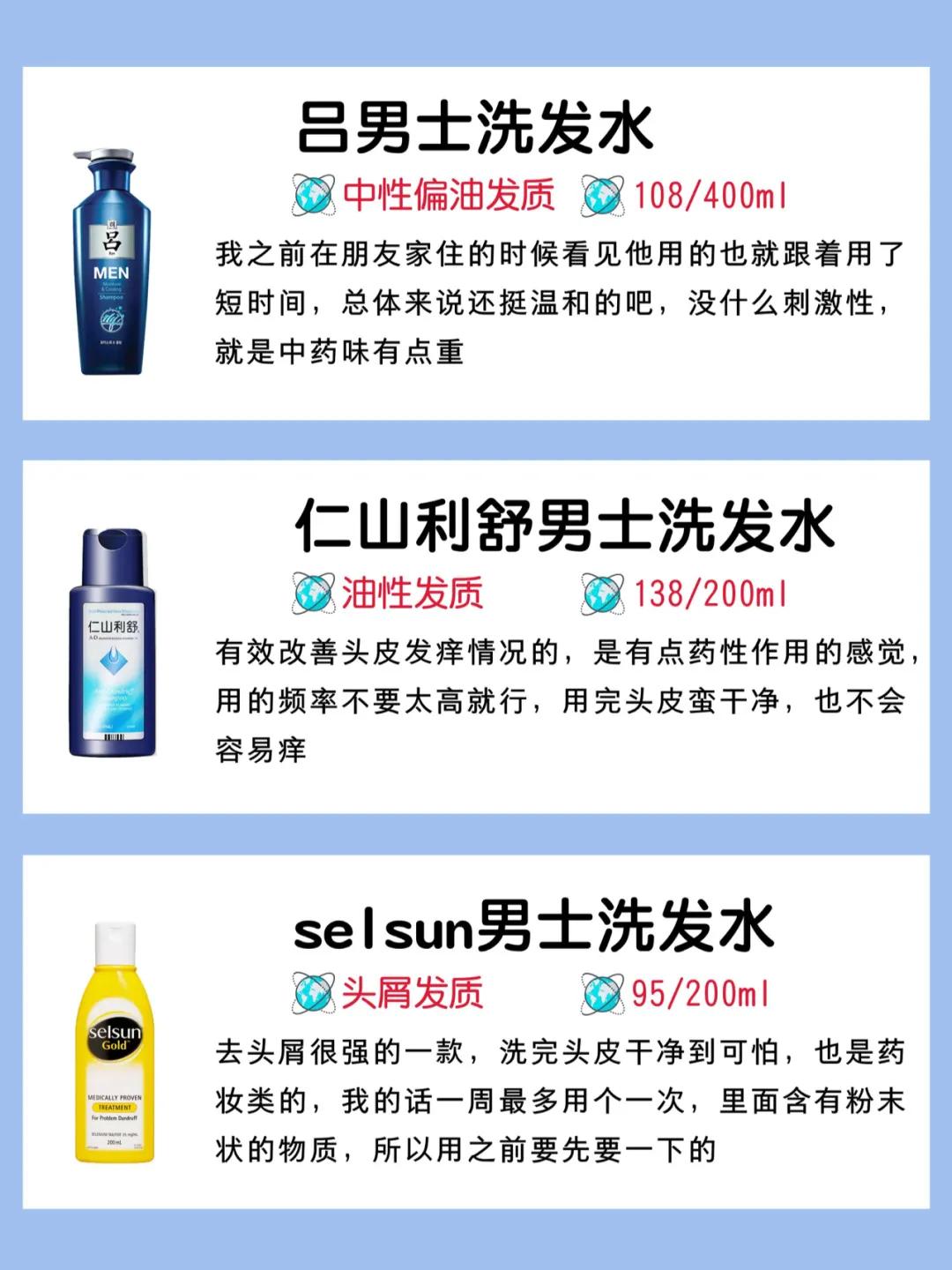 男士洗发水热销榜,男士洗发水推荐真实测评红榜