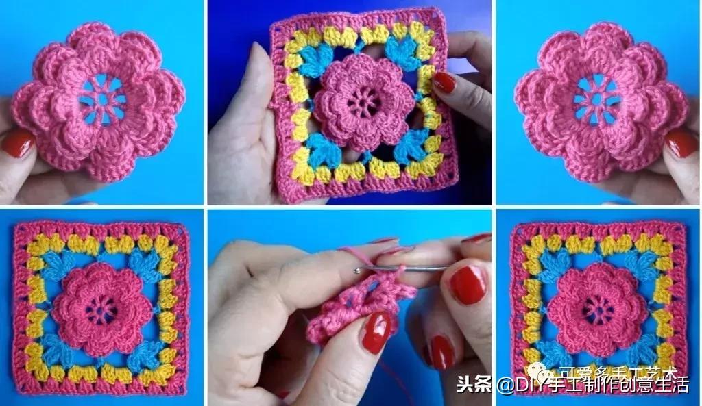 钩拼接毛毯教程,钩拼接毛毯的编织视频