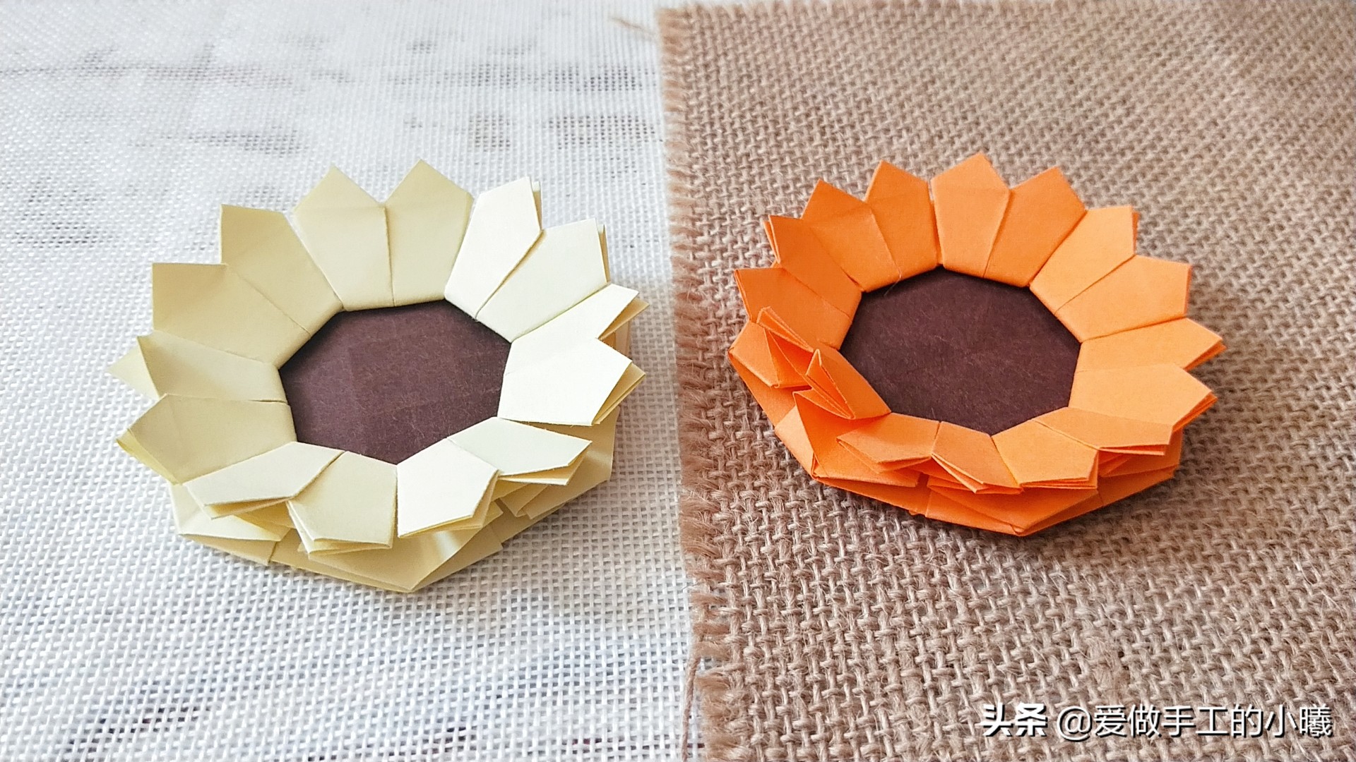 教师节手工立体折纸向日葵,向日葵手工折纸手抄报立体