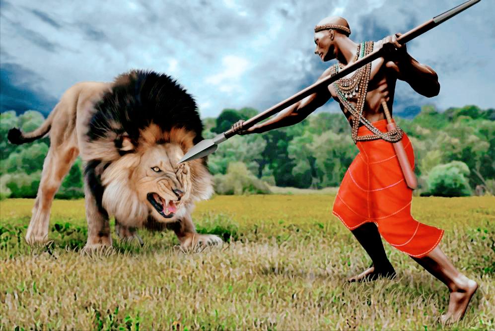 马赛人单挑非洲雄狮,狮子为啥惧怕马赛人