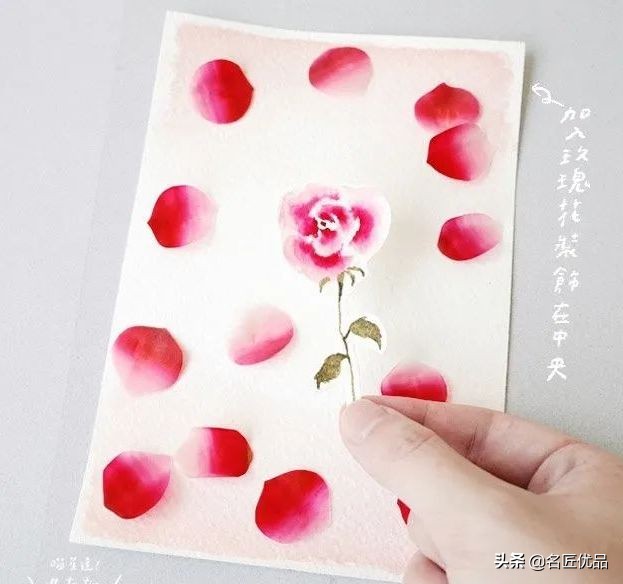 玫瑰花的卡纸贺卡,情人节贺卡简单又漂亮带玫瑰花
