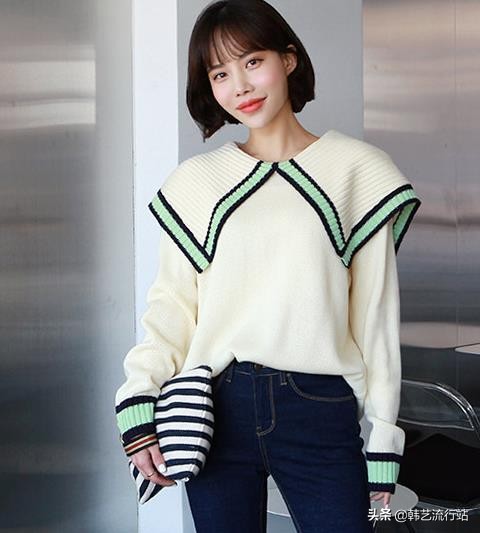 这个季节女穿什么衣服,早春款韩系温柔风蝴蝶结针织毛衣