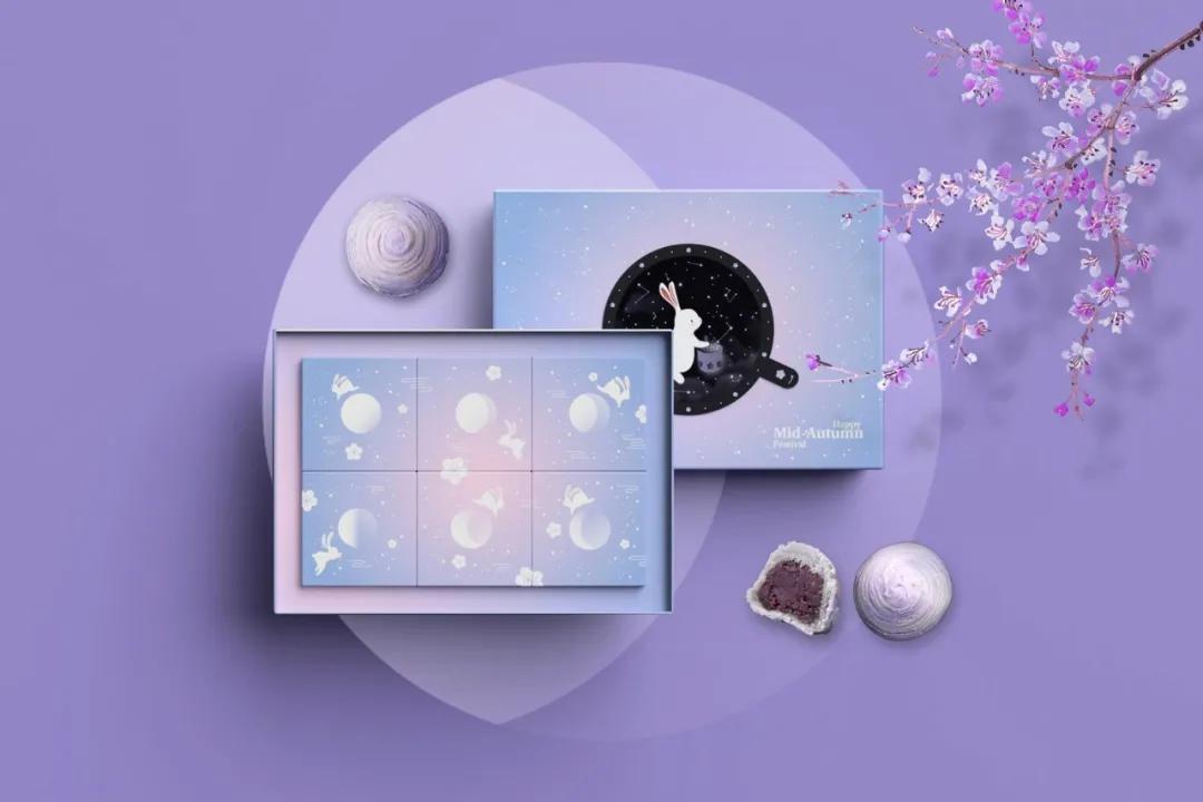 创意插画月饼礼盒长条形,创意满满的中秋节月饼包装设计