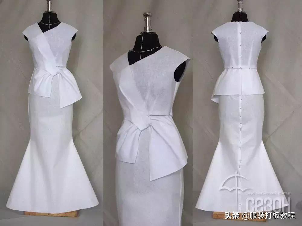连衣裙的裁剪纸样,碎花公主连衣裙的裁剪方法及图样