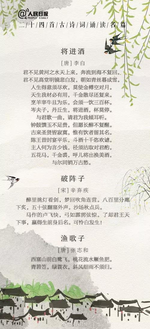 央视中小学必背58首经典古诗词,人民日报推荐100首小学生必背诗词