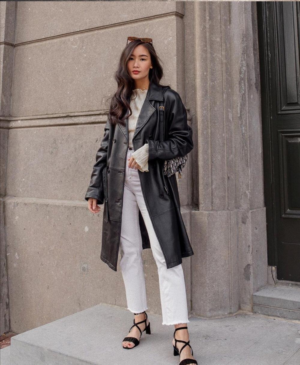 155小个子外套最佳长度穿搭,小个子怎么穿长格子外套