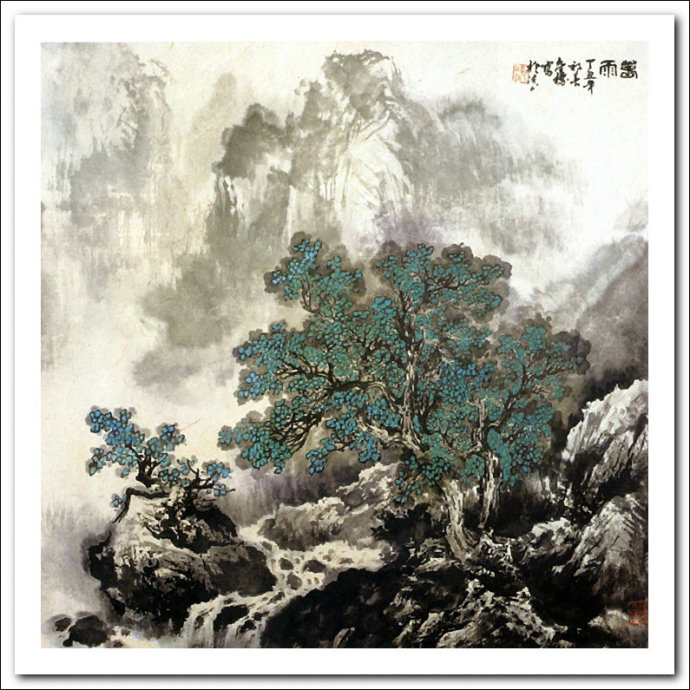 溪山山水画作品,郭金标高清山水画