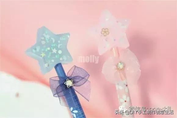 用水晶滴胶制作工艺品教程,滴胶自制樱花水晶仙女笔