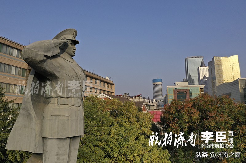 航拍泺源大街,济南市历下区航拍街区