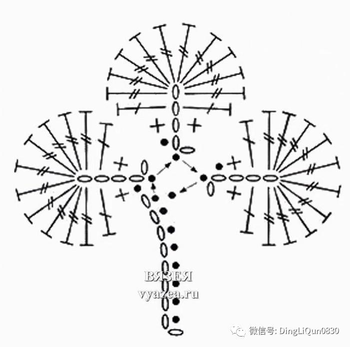 树叶钩针编织大全图解,树枝树叶的编织图解