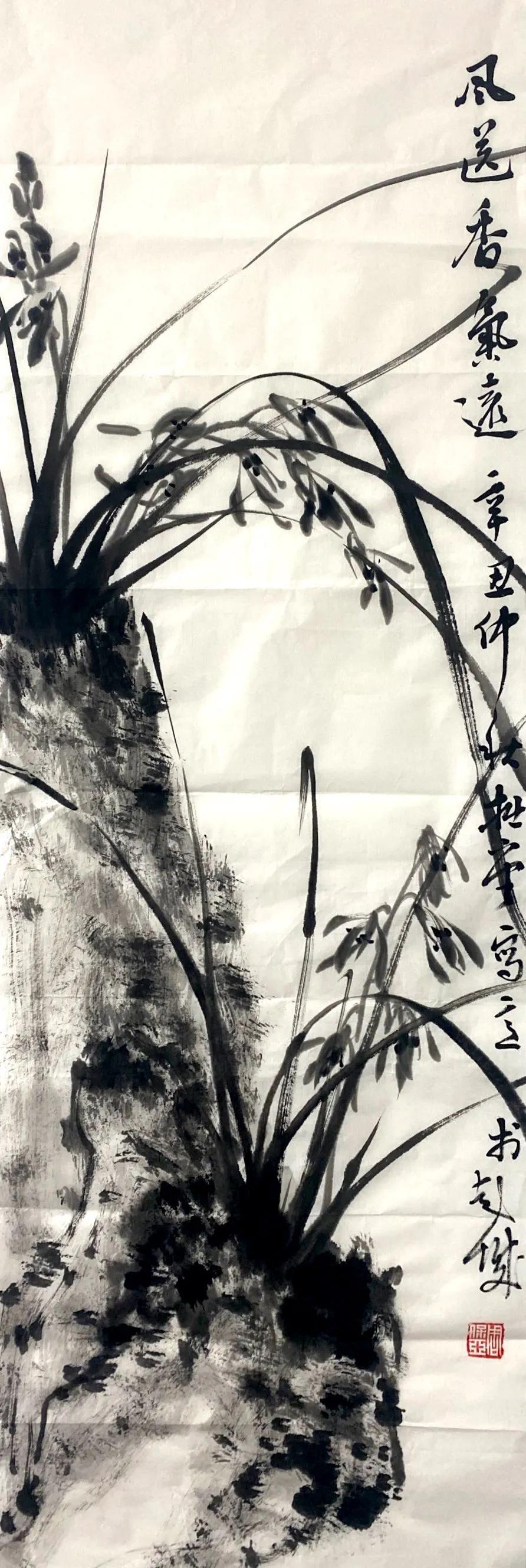 国画写意兰花作品图片欣赏,国画兰花欣赏精品