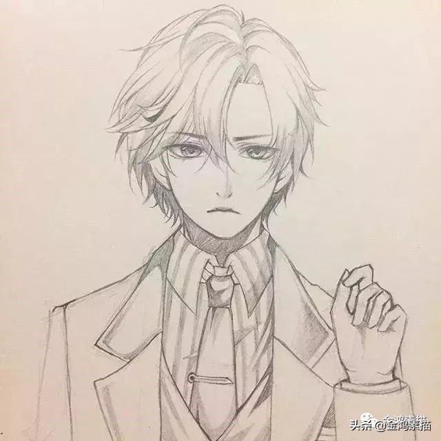 素描动漫人物古风,动漫人物素描简单