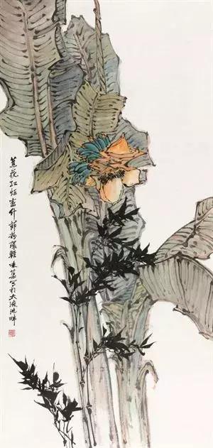 艺术上大胆实践,勇于创新,主张花鸟和山水相结合.