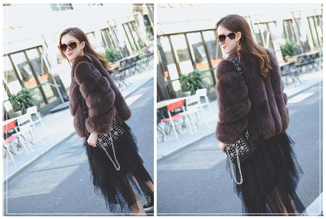 小皮草外套短款搭配气质,短款皮草羽绒服怎么搭配
