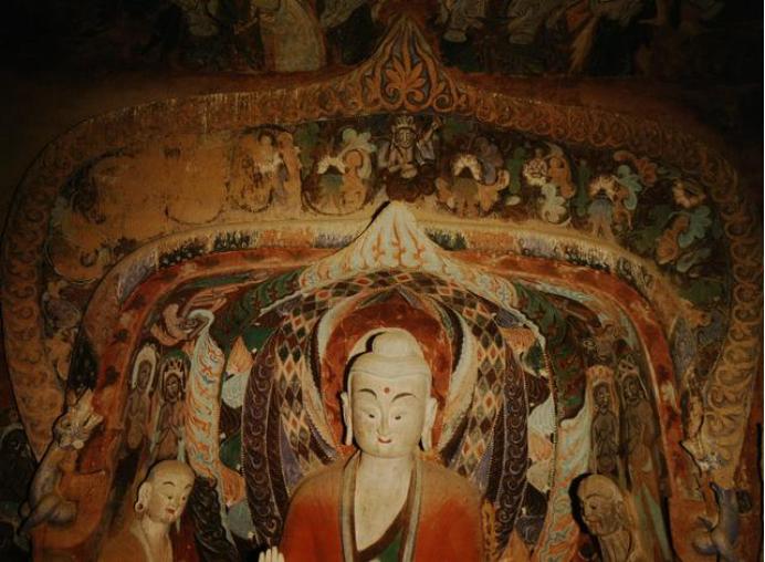 敦煌428窟介绍,敦煌329窟壁画飞天图