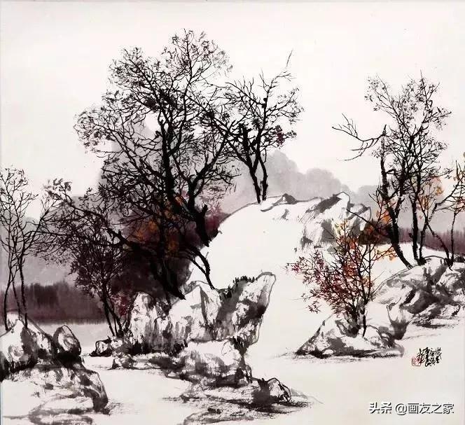 江南梦里水乡主题国画,田园生活国画