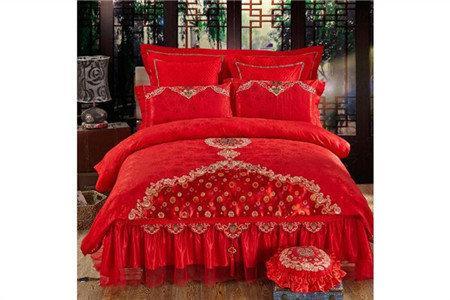 婚礼四件套床上用品,高档次包装婚礼床上用品四件套