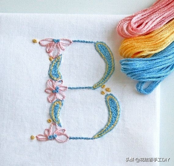 刺绣英文字母教程全针绣,好看有意义的刺绣