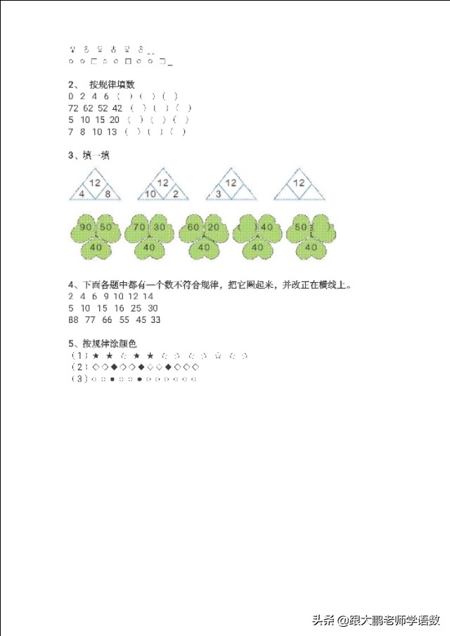 五年级下册数学一单元知识点归纳,一年级下册数学元角分知识点总结