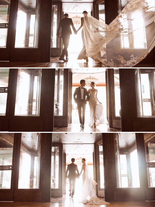 法式轻奢风婚纱照海边,小众又高级的轻复古婚纱照