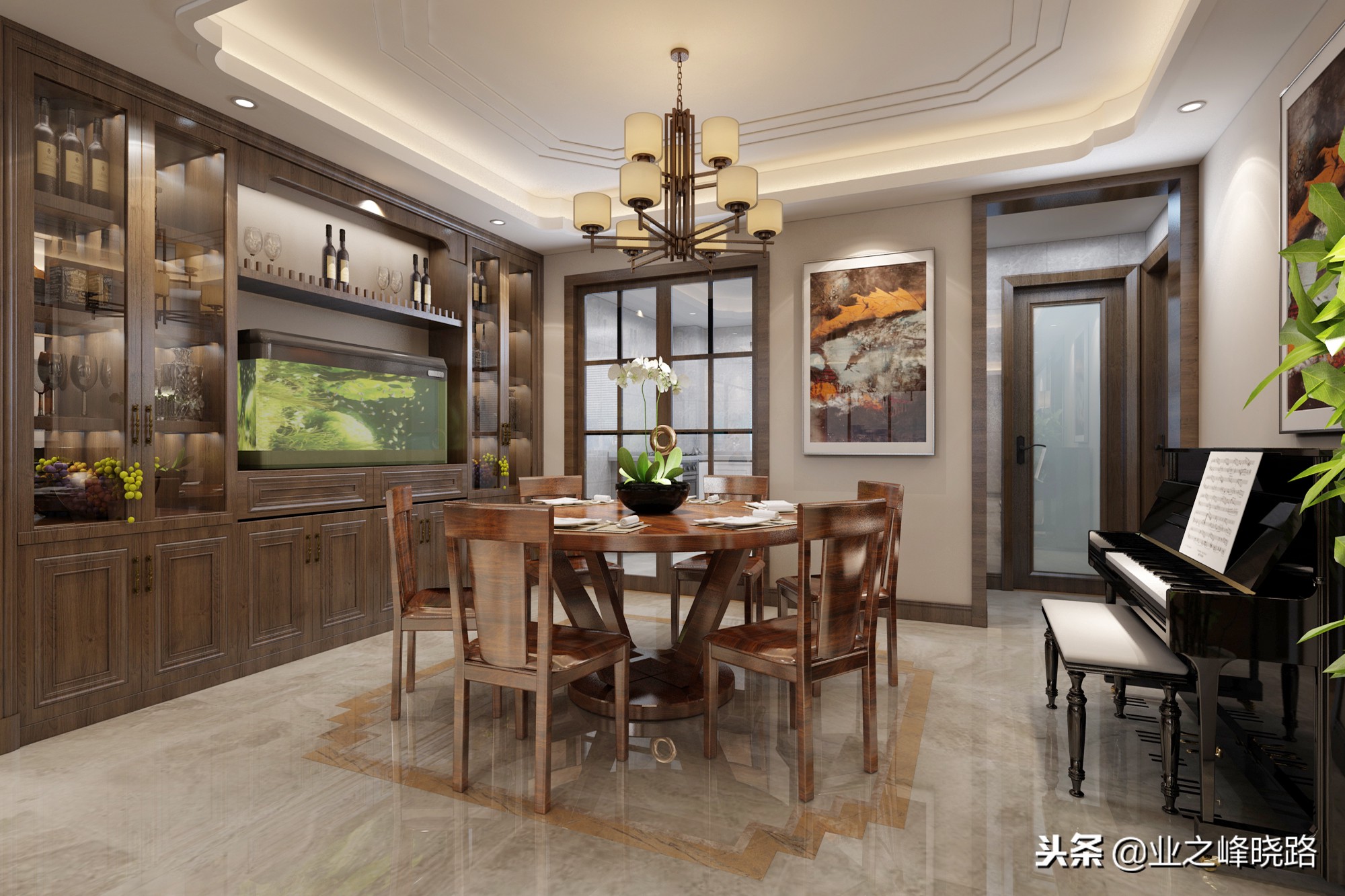 原木风格的新中式，就是这么庄重又漂亮——164曲江汉华城
