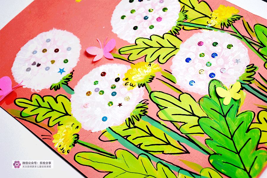 儿童画太阳与蒲公英图片,蒲公英怎么画儿童画