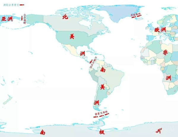 七大洲分界线地图详细版,讲解世界地图七大洲
