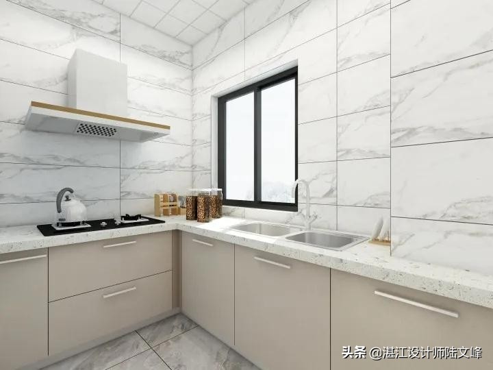 厨房贴网红小白砖好看吗,800x800瓷砖上墙厨房好看吗