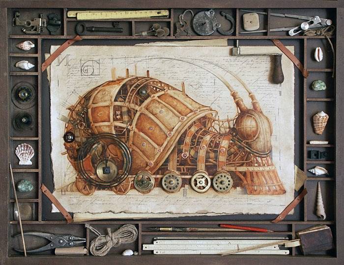 蒸汽朋克风格动物插画,蒸汽朋克插画动物