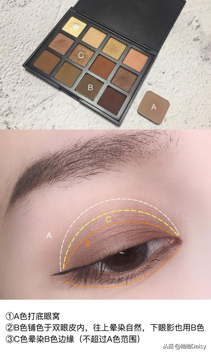 双眼肿眼泡怎么画眼妆,内双肿眼泡有眼尾沟放大眼妆教程