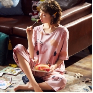 夏日居家睡衣分享来了,短袖七分裤女大童莫代尔睡衣