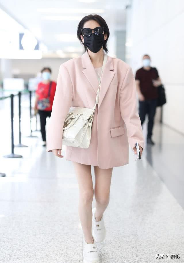 幸福触手可及张馨予西装,张馨予最新造型穿西装配连体裤