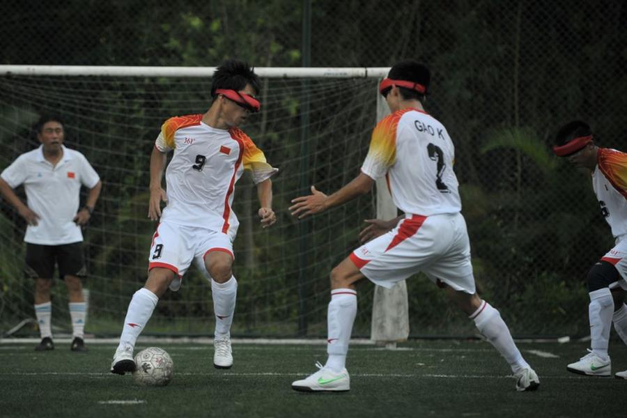 中国盲人男足vs巴西盲人男足,中国盲人男足8:0胜韩国视频