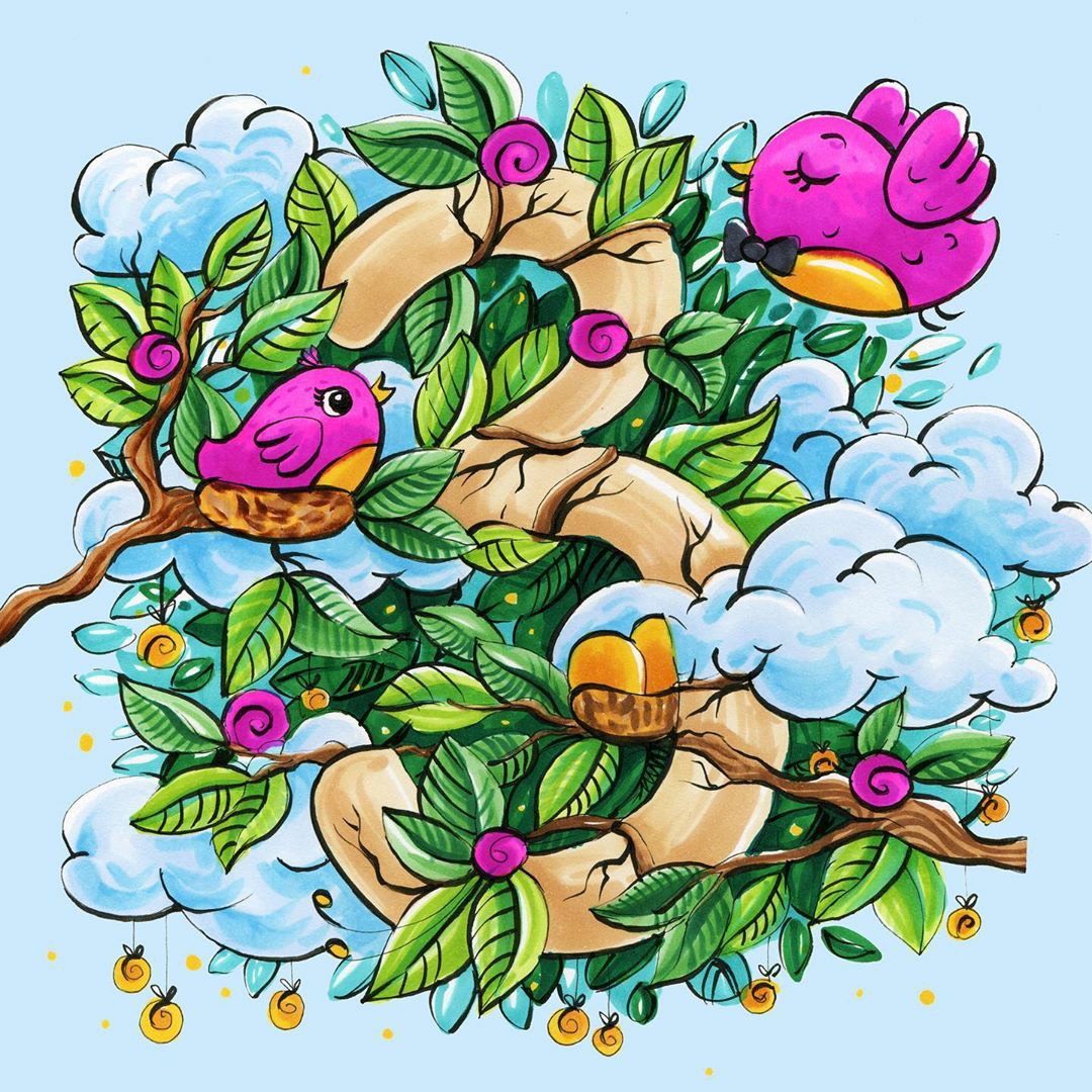 少儿美术马克笔素材：数字主题插画作品素材大全，高清10张图