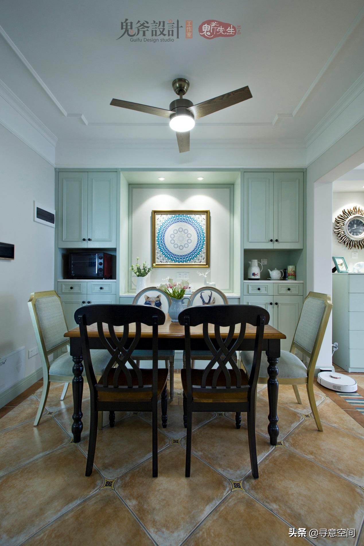 长沙振业城装修效果图150m²简约美式｜薄荷绿这样搭配意想不到