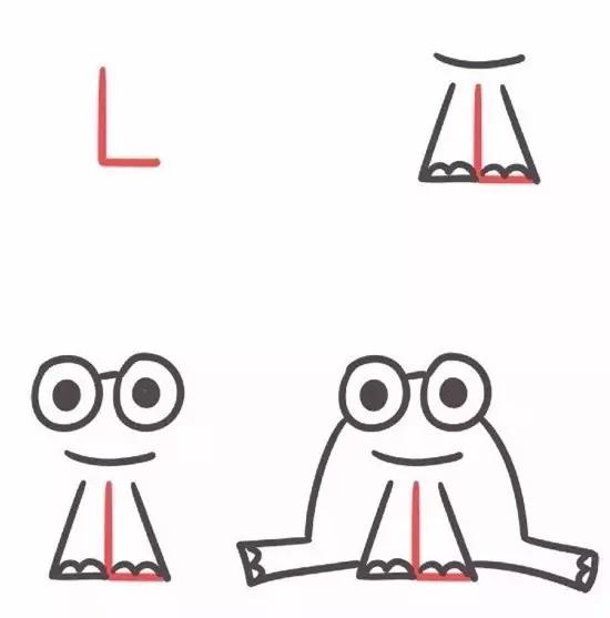 26个英文字母的画法创意简笔画,26幅有趣的字母简笔画