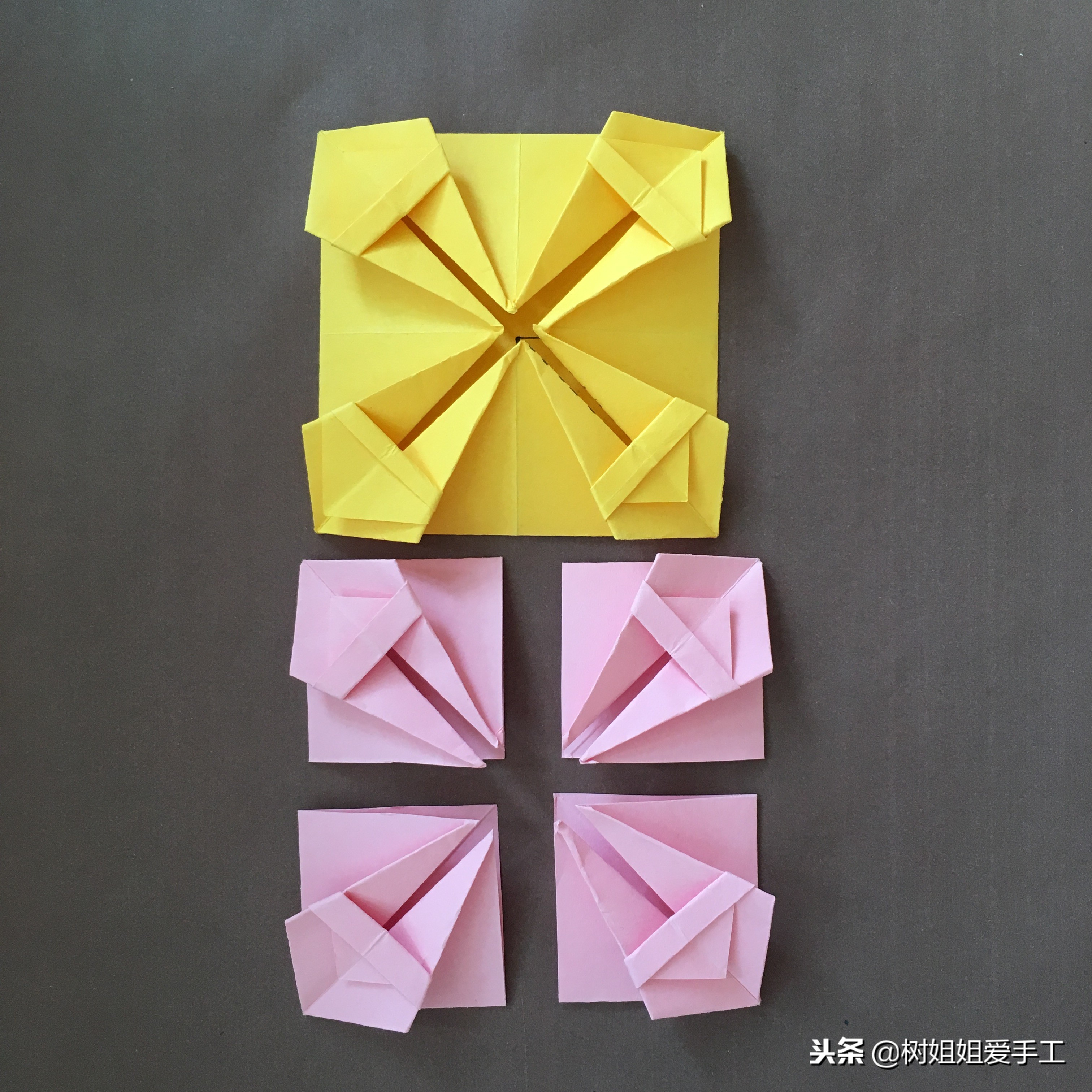 用正方形纸折小花篮,用一张纸折简单漂亮的花篮慢动作