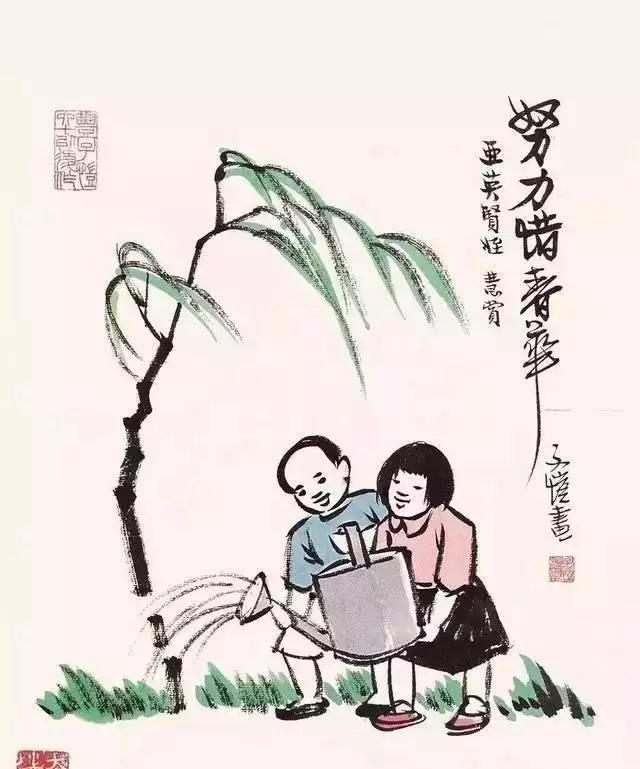 丰子恺古诗新画释文,丰子恺的画醉了整个春天