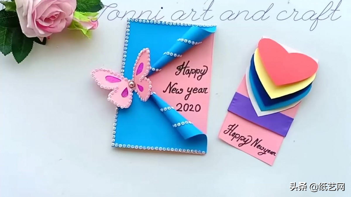 新年贺卡用卡纸还是彩纸,一看就会的超简单手工新年贺卡
