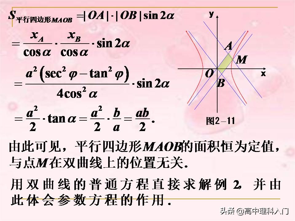 焦点在y轴上的双曲线的参数方程,双曲线抛物线参数方程
