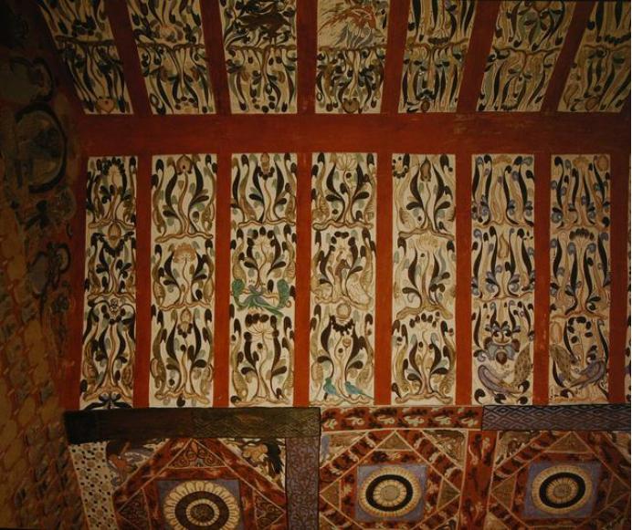 敦煌428窟介绍,敦煌329窟壁画飞天图