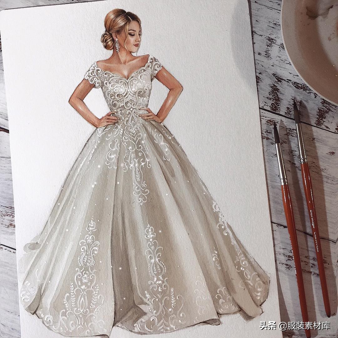 100幅手绘画图片大全,时装画手绘100例书